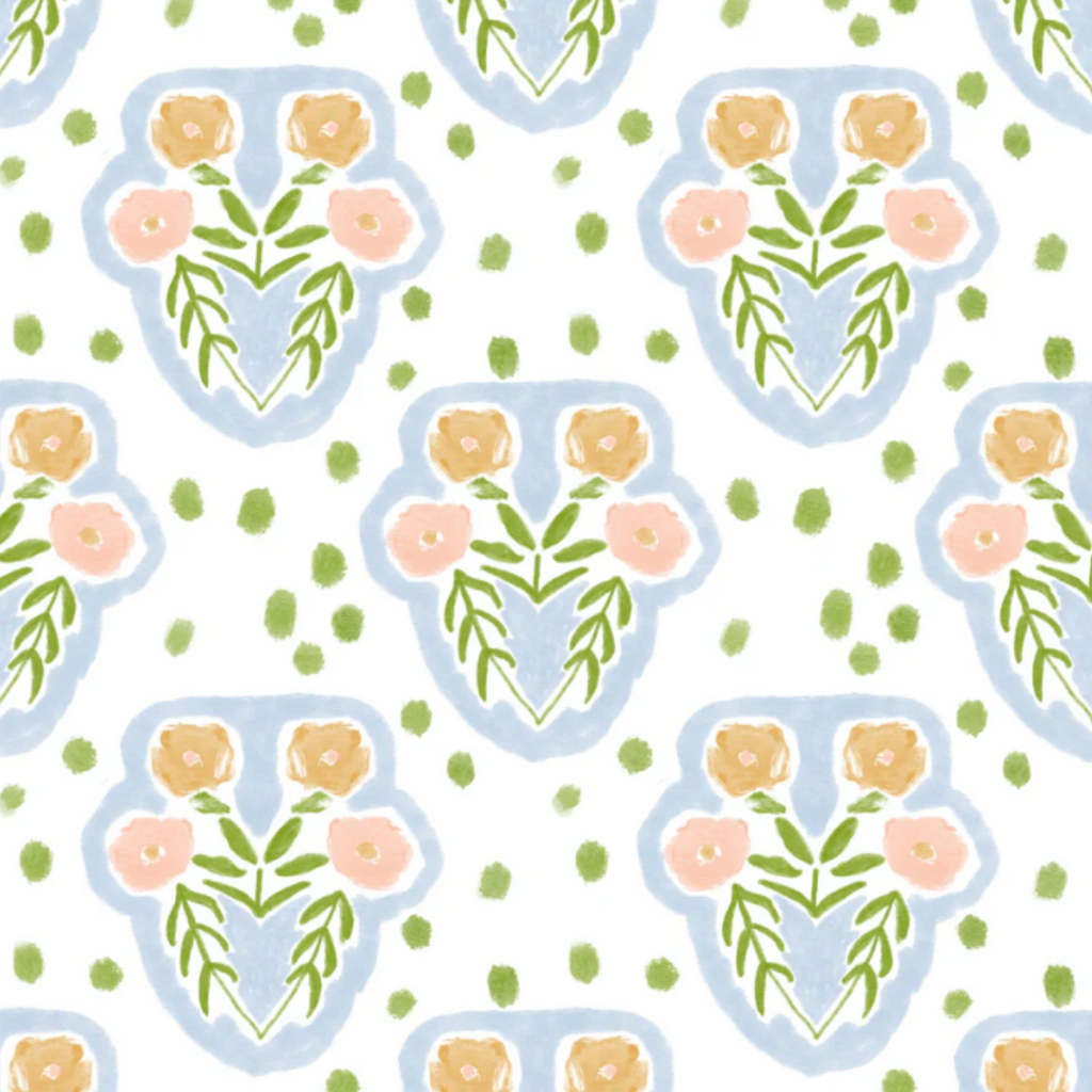 "Olivia" Print Wallpaper in Chartreuse