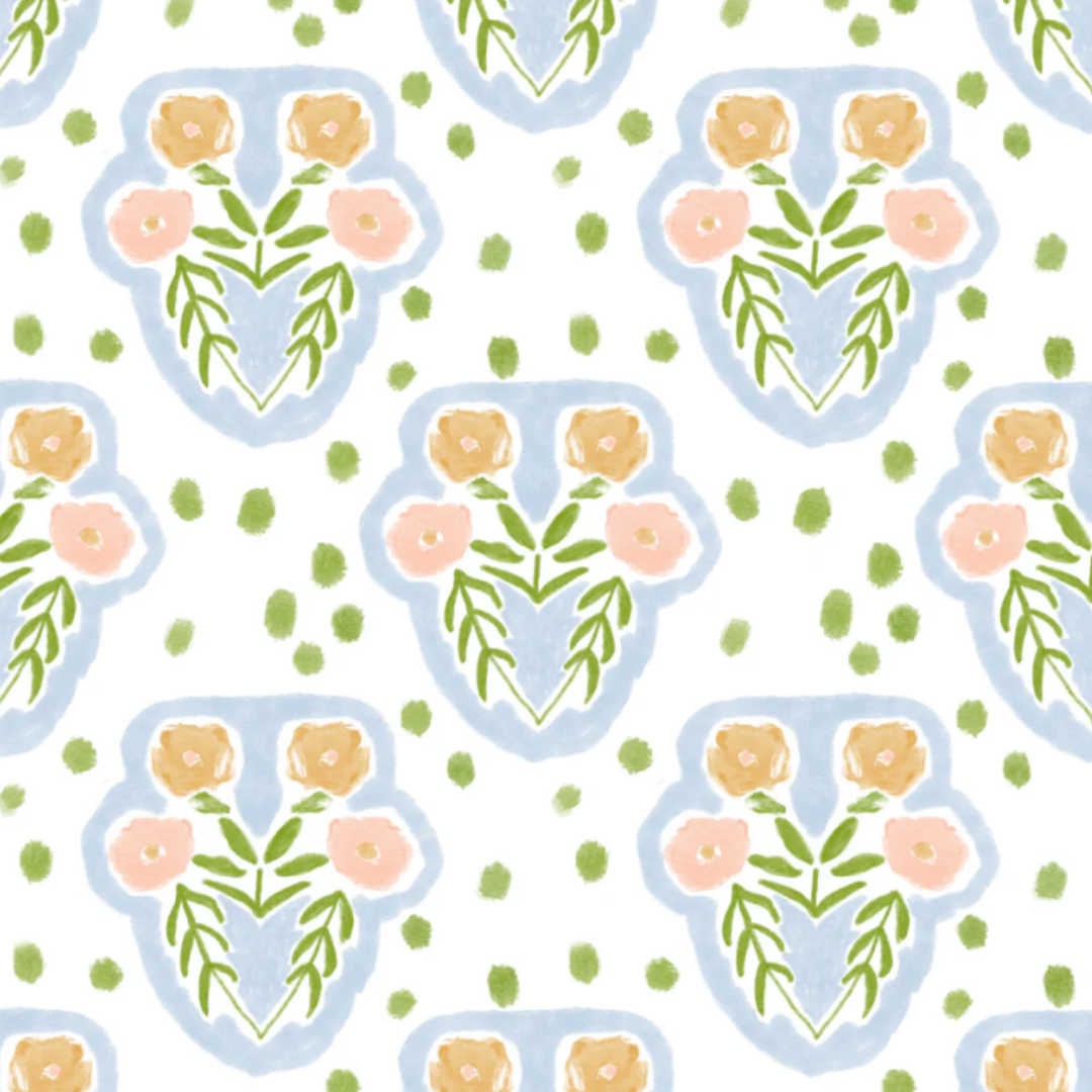 "Olivia" Print Wallpaper in Chartreuse