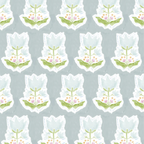"Penelope" Print Wallpaper in Cadet Blue