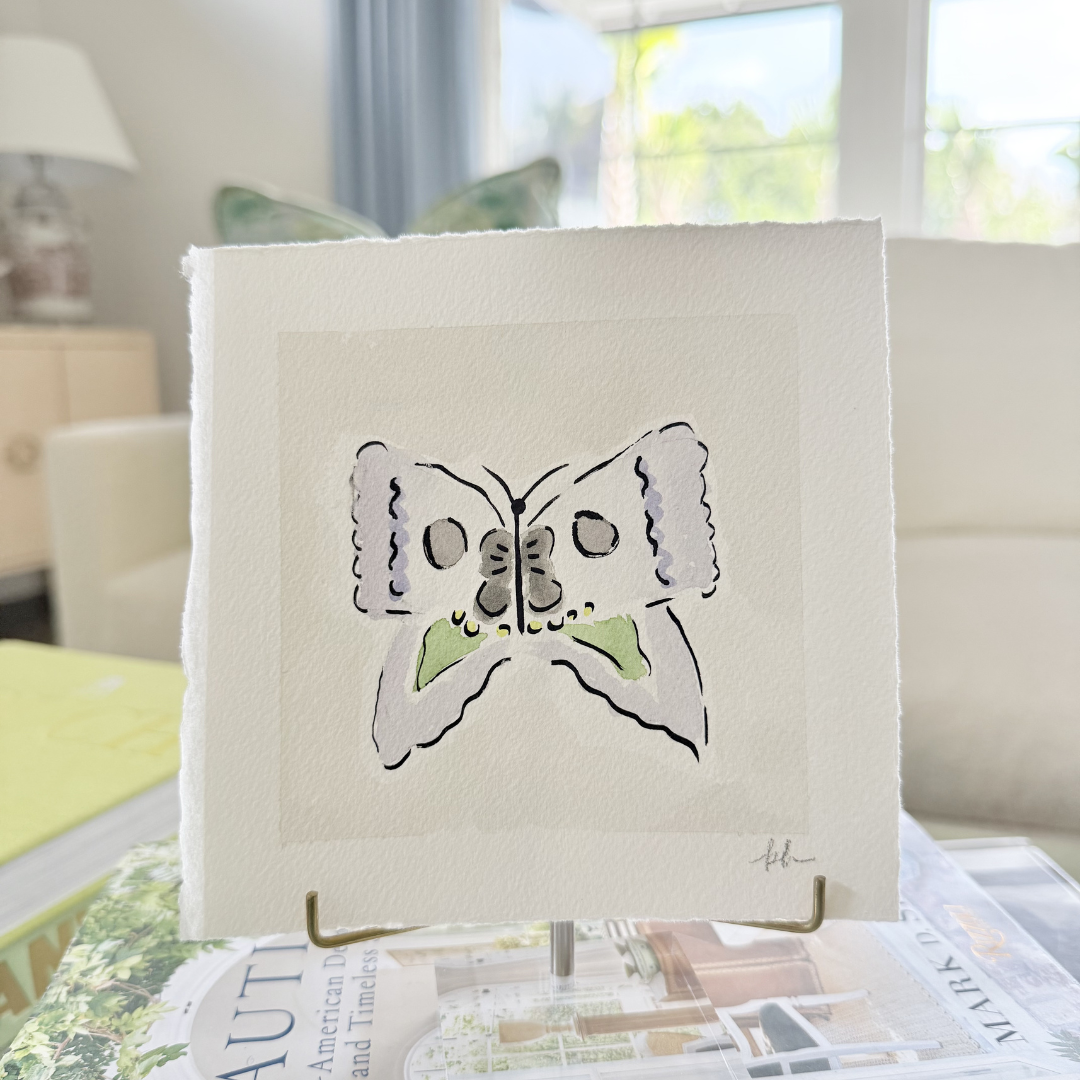 Original watercolor butterfly painting, Flutter Study XI, on archival paper