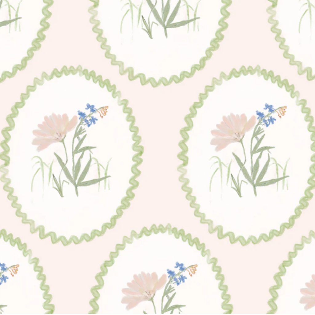 "Rosie" Print Wallpaper in Pink