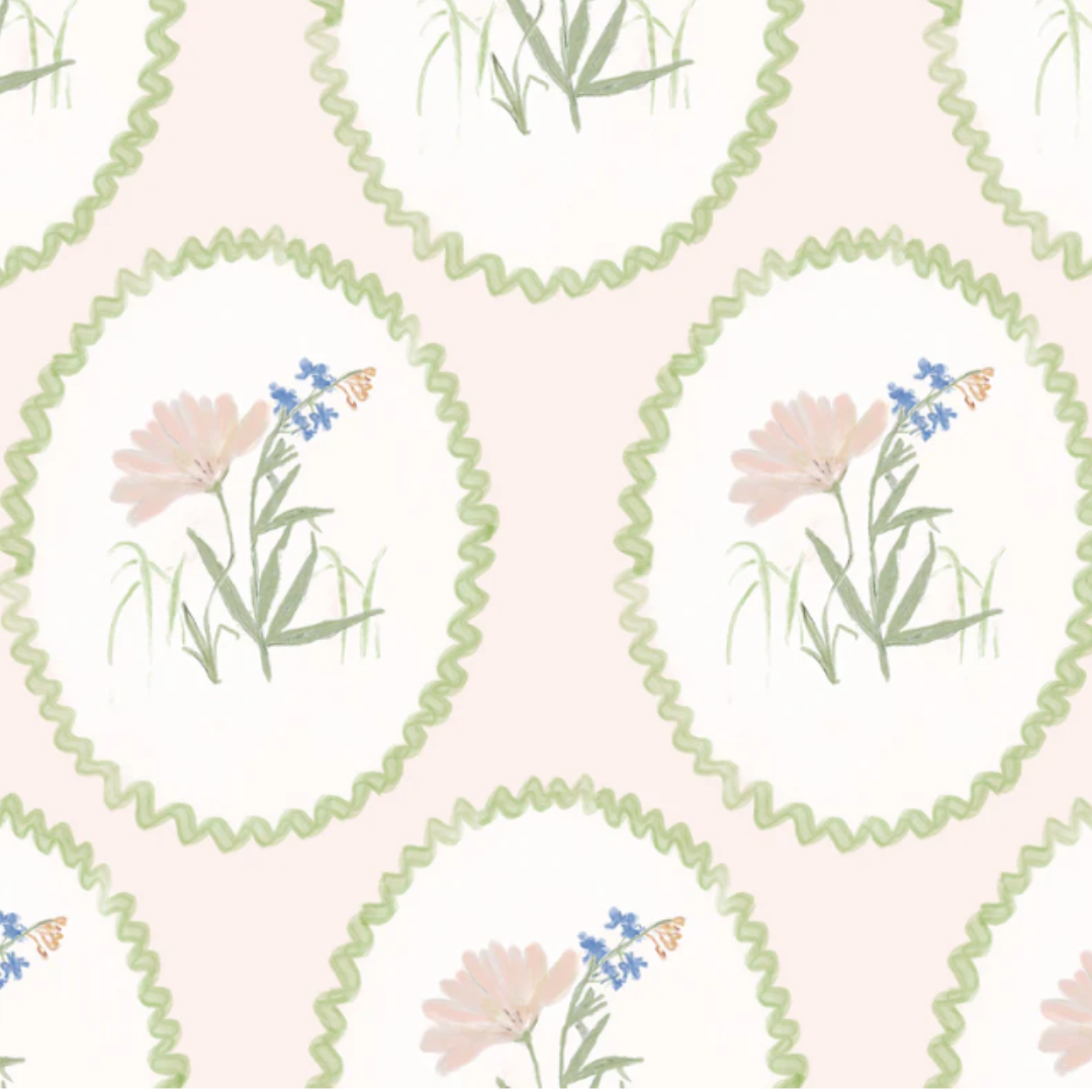 "Rosie" Print Wallpaper in Pink