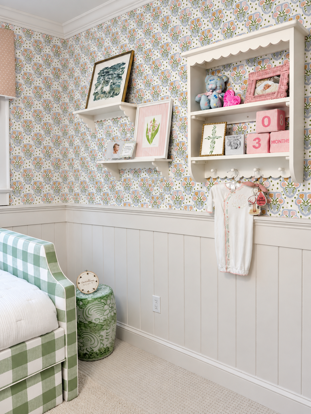 "Olivia" Print Wallpaper in Chartreuse