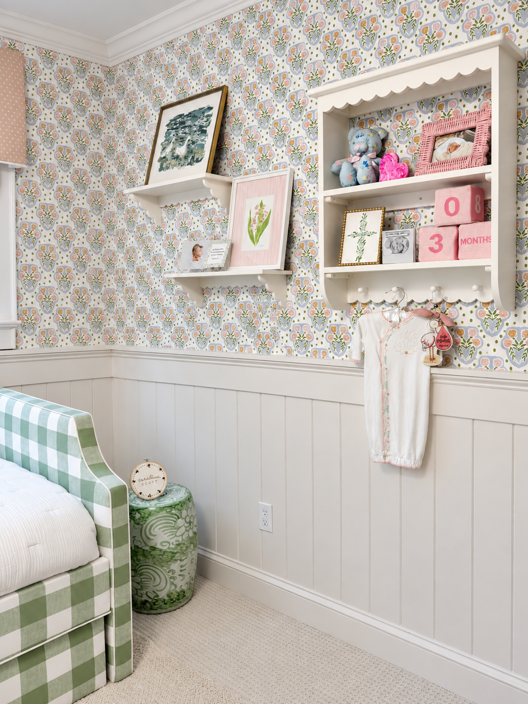 "Olivia" Print Wallpaper in Chartreuse