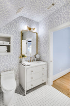 "Olive" Print Wallpaper in Blue