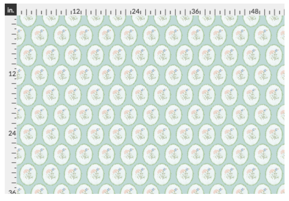 "Rosie" Print Wallpaper in Mint