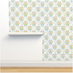 "Olivia" Print Wallpaper in Chartreuse