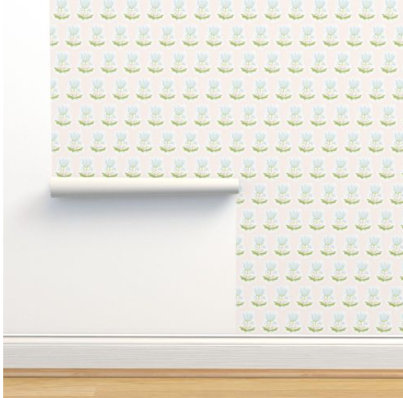 "Penelope" Print Wallpaper in Pink