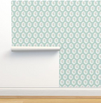 "Rosie" Print Wallpaper in Mint
