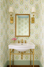 "Olivia" Print Wallpaper in Chartreuse