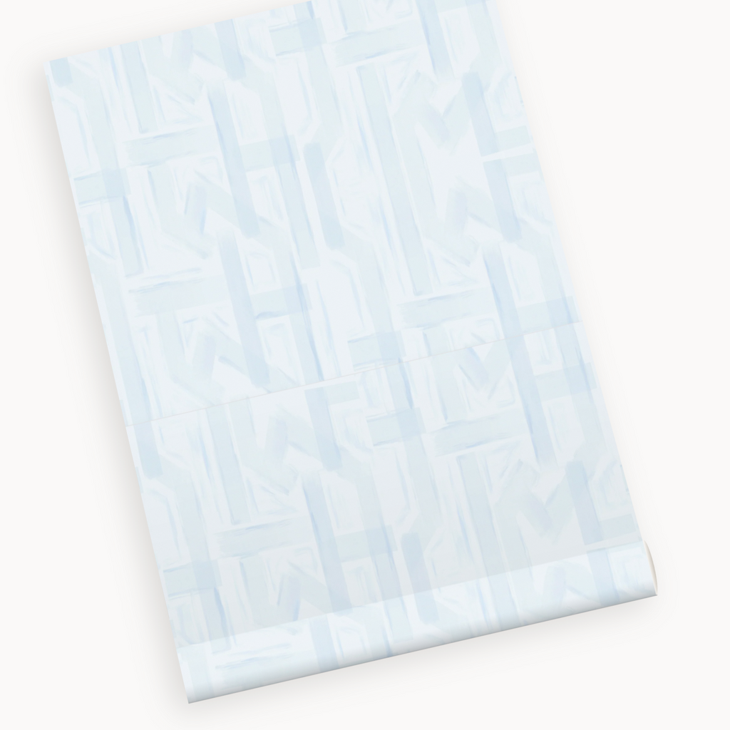 "Florence" Print Wallpaper in Light Blue