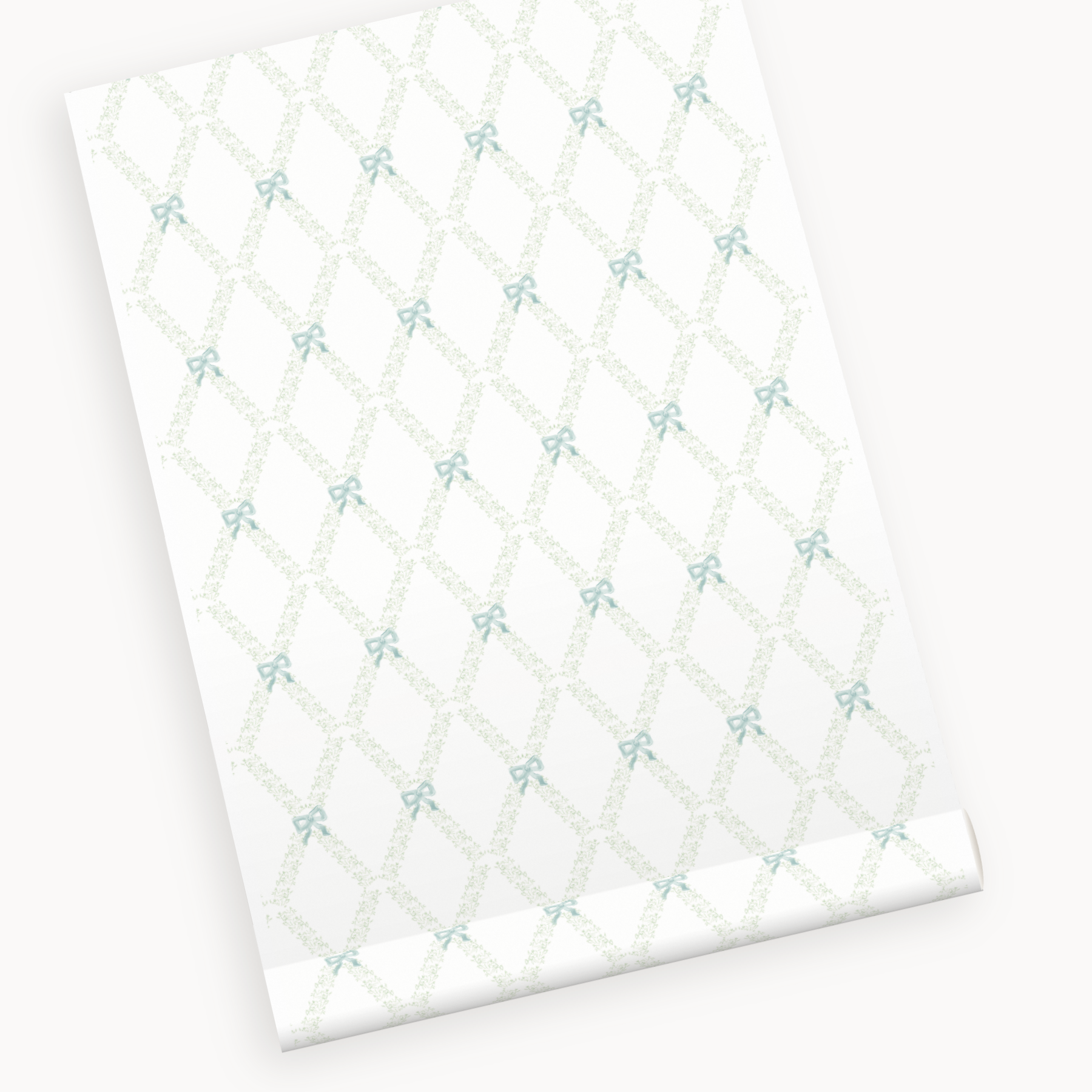 "Poppy" Print Wallpaper in Blue & Green