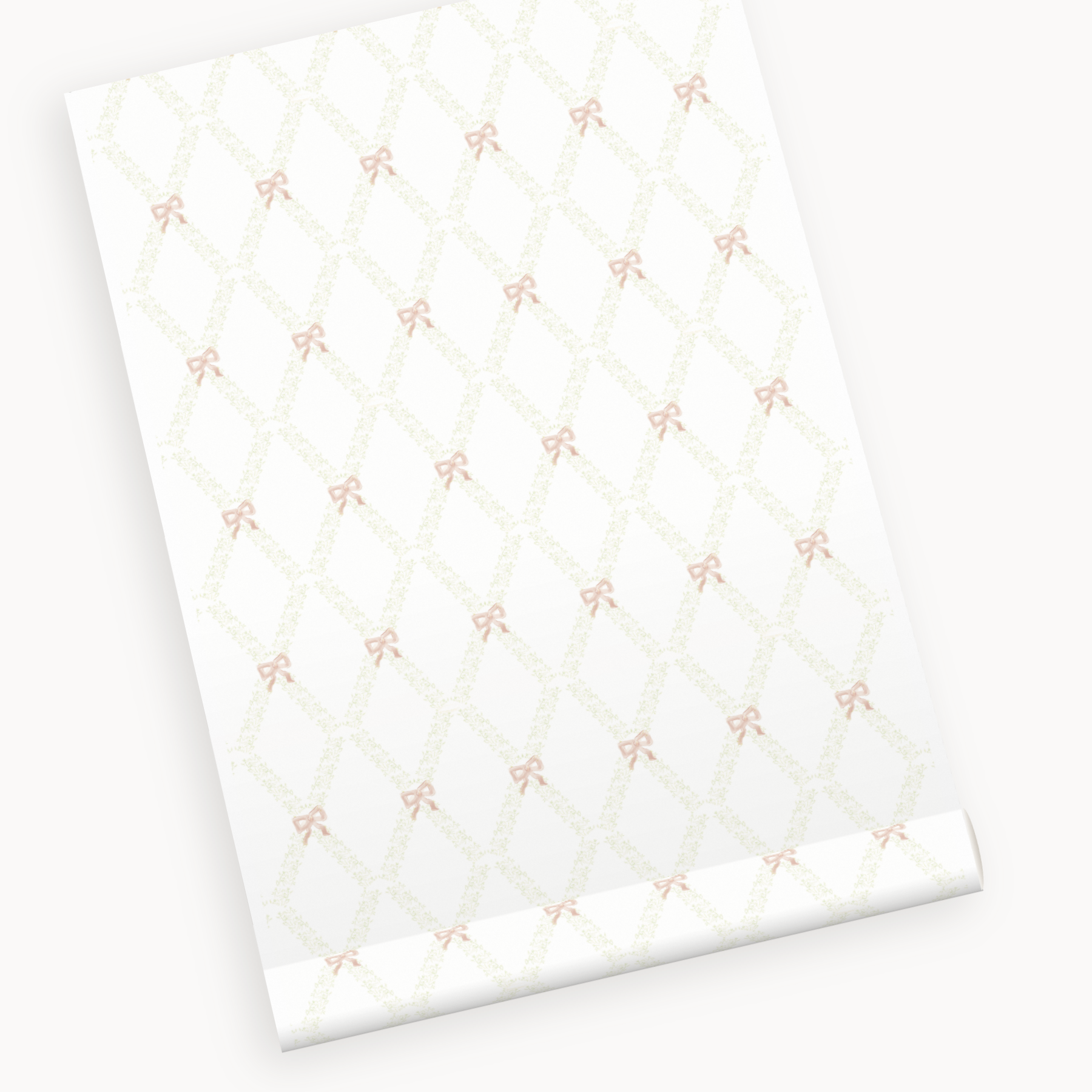 "Poppy" Print Wallpaper in Pink & White
