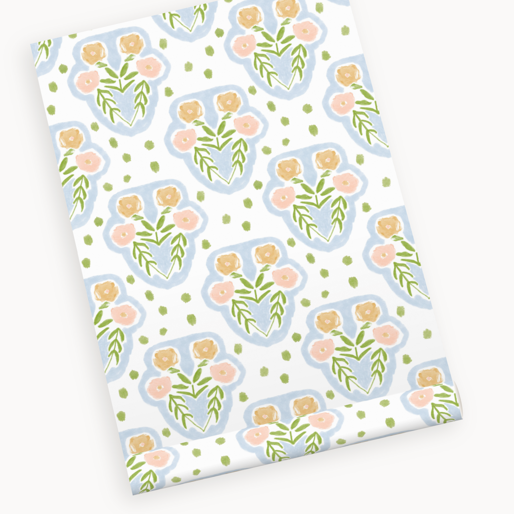 "Olivia" Print Wallpaper in Chartreuse