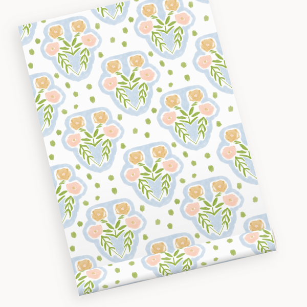 "Olivia" Print Wallpaper in Chartreuse