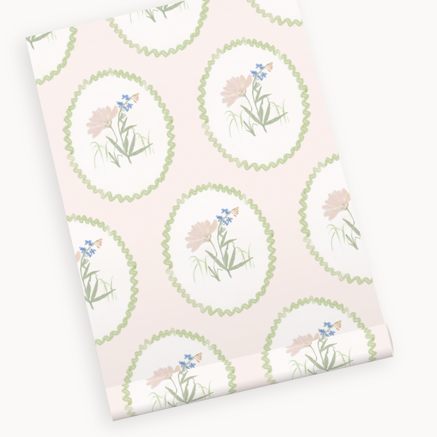 "Rosie" Print Wallpaper in Pink