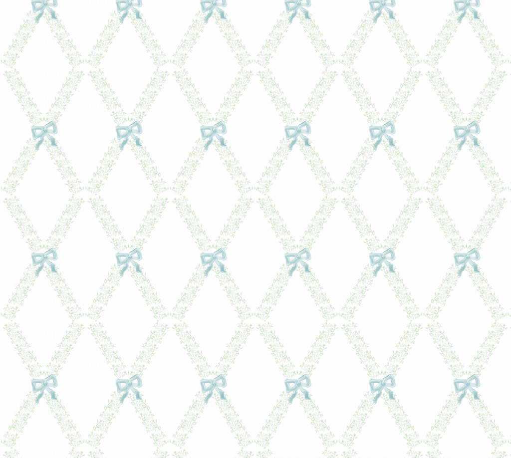 "Poppy" Print Wallpaper in Blue & Green